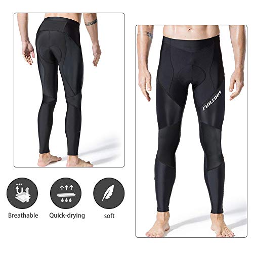 image for FEIXIANG Cycling Pants for Men, 3D Padded Long Bike Compression Tights