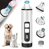 Javtoku Dog Nail Grinder Electric Powerful 3 Speeds Dog Nail Clippers with Lights Quiet Cat Nail Clipper Painless Care Trimmers Tools for Small Medium Large Dogs and Cats (Black)