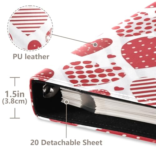 Álbum de fotos DIY autoadhesivo Scrapbook FLildon rojo con corazones y diseño de cuadros Buffalo, 3 anillas, 40 páginas, 8x10 pulgadas para recuerdos miniatura 4