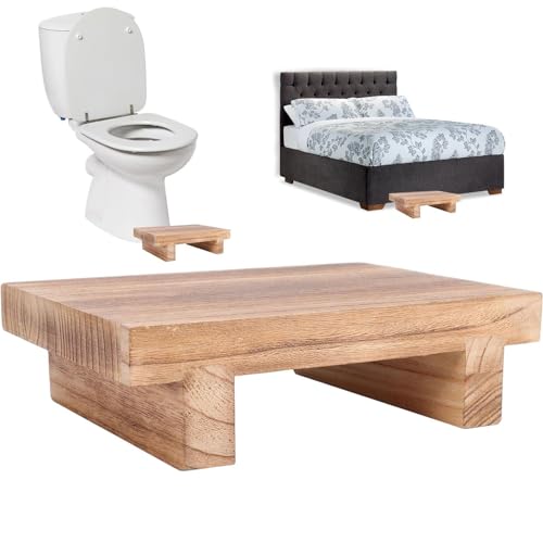 Taburete de madera maciza premium con escalón reforzado para dormitorio 2