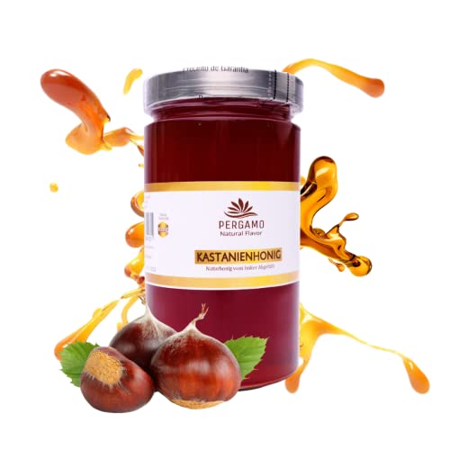 Miel de châtaignier 100% brut 1000 GR / naturel / pur miel d'apiculteur en bouteille d'Espagne / Qualité supérieure / Sans additifs / Sans gluten Cover