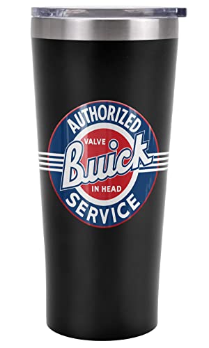 Buick Official 1920S Vintage Service Logo 20 Oz Travel Tumbler, Stainless Steel, Vacuum Insulated With Leak Resistant Slide-Lock Lid #TOP22