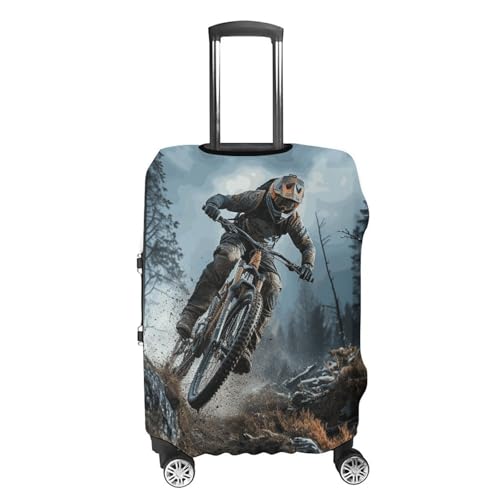 Mountain Bike Tournament Luggage Cover, Washable Elastic Suitcase Cover Protector Fit 18-32 Inch Luggage4
