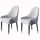 Sillas de comedor: Asiento y respaldo acolchados de cuero de microfibra impermeable, aspecto elegante y clásico, material antisuciedad, fácil de limpiar con un paño húmedo. ¡Son el complemento perfecto para tu comedor!