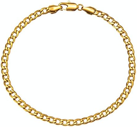 kelistom Gold Cuban Link Anklet 