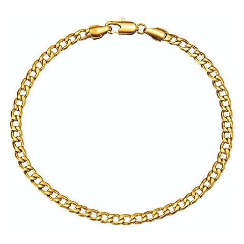 kelistom Gold Anklet Bracelets for Women Men 14K White Gold Plated Cuban Link Herringbone Paperclip Figaro Chain Ankle Bracelets for Women Cover