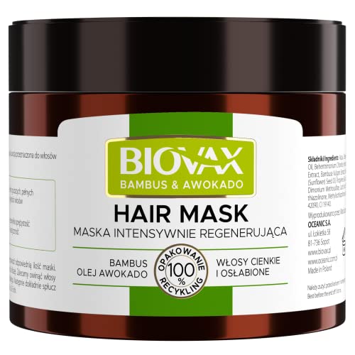L 'biotica biovax Natural Intensive Repair máscara de cabelo com bambu e óleo de abacate 250 ml