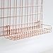 FRIADE Rose Gold Grid Basket with Hooks,Bookshelf,Display Shelf for Wall Grid Panel,Wall Mount Organizer and Storage Shelf Rack for Home Supplies,1 Set of 3 (Rose Gold)
