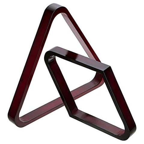 OwnMy Set of 2 Wooden Billiard Ball Rack Set, Vintage Solid Wood Billiard 8-Ball Triangle Rack & 9-Ball Diamond Rack Table Pool Ball Racks (Red) Cover