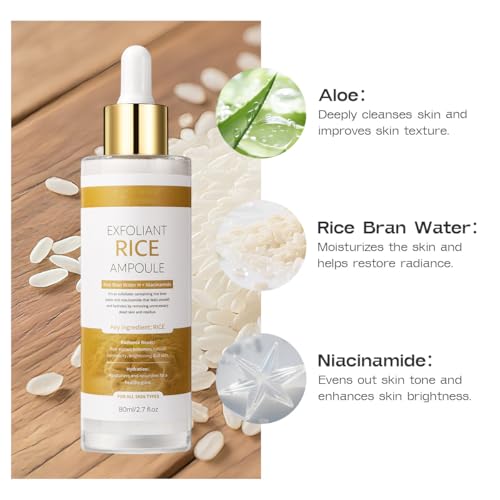 Image of Peel Shot Glow White Rice Exfoliant Peeling Ampoule, Soft Exfoliating Face and Body Scrub, Facial Exfoliator, Deep Hydration Serum, 80ml