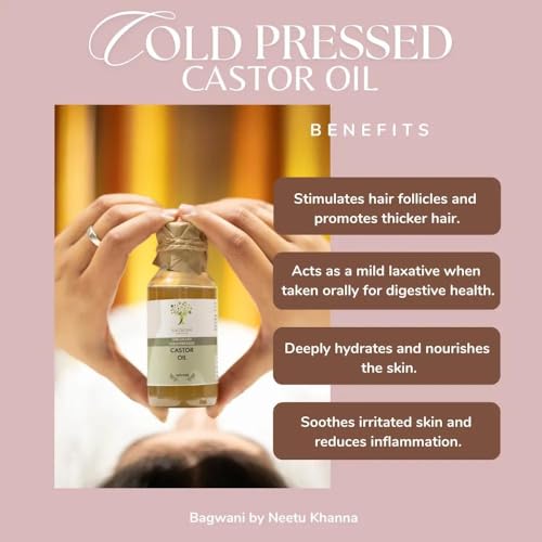 Image of Cold Pressed Unbleached Castor Oil For Hair Growth, 100% Natural Arandi Oil for Skin, Nails, Joint Pain Relief & Constipation | Pure Extra Virgin Castor oil 100ml in Plastic Bottle