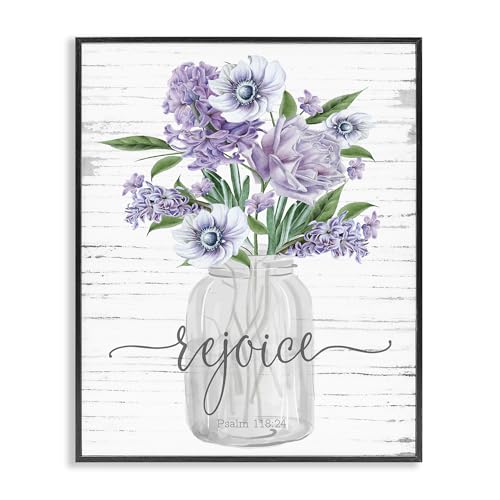 Purple Rejoice Bouquet Faith, 11 x 14 Inch Framed Giclée Print