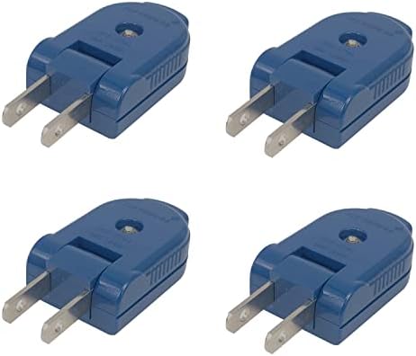 4Pcs American 2 Pin AC Electric Male Power Plug,Socket Outlet Adapter Wire Rewireable Extension Cord Connector with US Plug,10A/ 250V Adjustable Male Plug