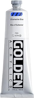 Heavy Body Acrylics by GOLDEN, Ultramarine Blue, 5 fl. oz. Tube, Professional Acrylic Paint, Semi-Transparent