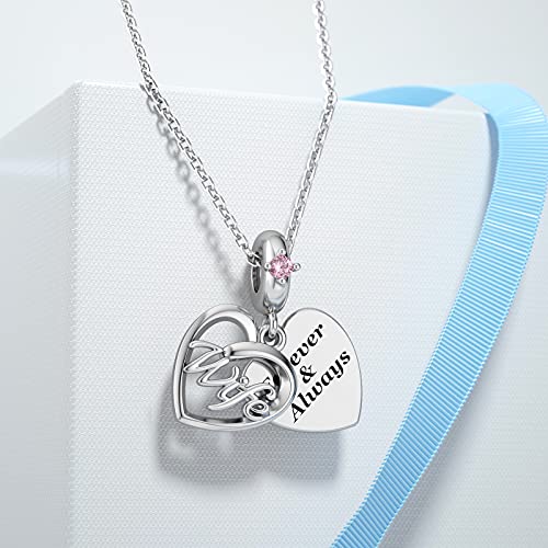 DALARAN Sister Mother Daughter Wife Charms for Bracelet Forever Always Love Charm for Birthday Christmas Sterling Silver Dangle Charm3
