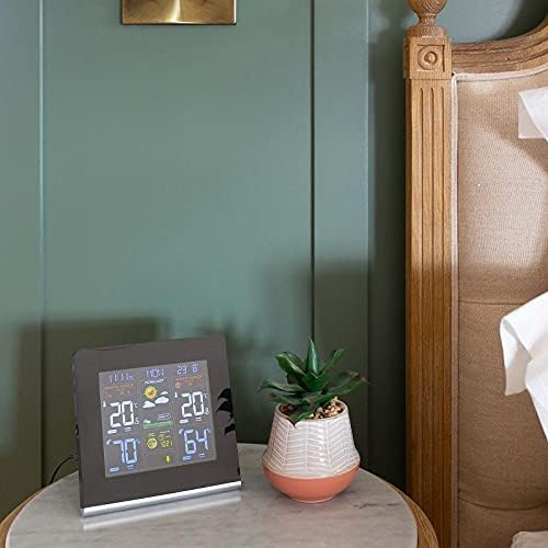 Think Gizmos Multi Function Weather Station with 2 Outdoor Sensors, Thermometer, Alarm Clock, Weather Forecaster, Moon Phase Display, Colour Display and USB Charging Port