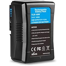 بطارية KUNLUN 140Wh 10000mAh V Mount متوافقة مع كاميرات الفيديو الرقمية Sony وإضاءة LED للبث وكاميرات ARRI وبطارية بديلة لـ DSLR V-Lock مع D-Tap وUSB