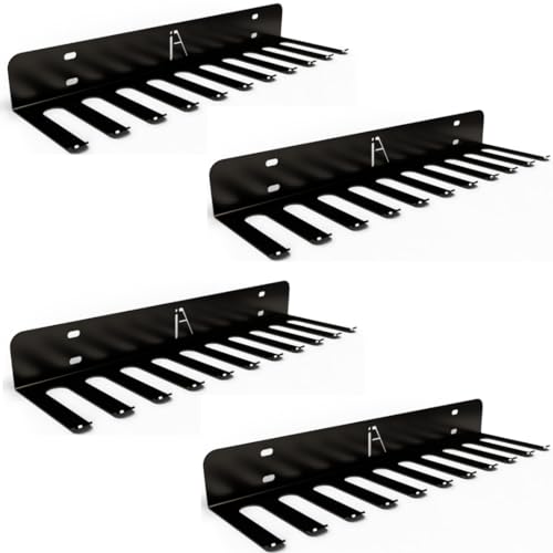 IRON AMERICAN USA Omega Beast Gym Storage Rack 11-Hook Heavy-Duty Gym Wall Organizer Gym Caddy Hanger - Gym Accessory Storage - Resistance Bands, Jump Ropes, Barbells, Lifting Belts, Cable Attachments - 4pk