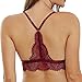 SHEKINI Damen Mädchen BH mit Verschluss Vorne, Abnehmbare Pads Spitze Bralette ohne Bügel Triangle-BH Verstellbarer Schultergurt