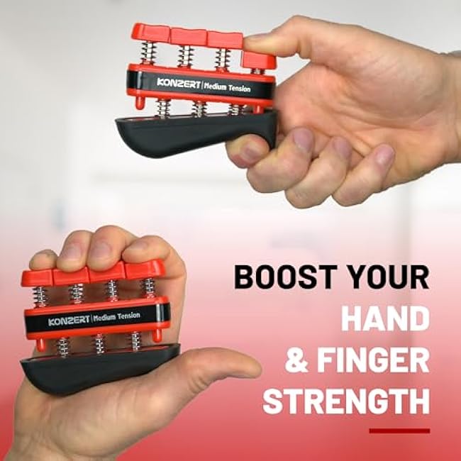 Finger Strengthener - Grip Strength Trainer, Forearm & Hand Gripper Exerciser, Strengthening Grip for Therapy, Guitar Handgrip, Wrist Strengtheners
