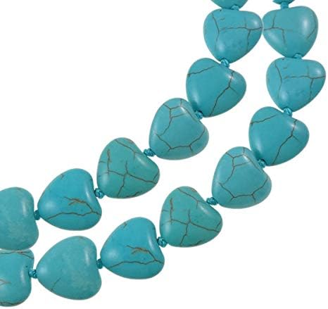 Treasure Bay Women's Heart Shape Blue Turquoise Gemstone Necklace - Image 3