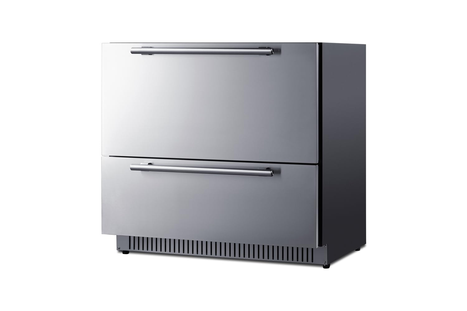 Summit 36” Two-Drawer Refrigerator, Outdoor Drawer Refrigerator, 7.15 cu.ft. Capacity, Stainless Steel, Panel Ready Capable*- SPR36DROS (*Panels not included)