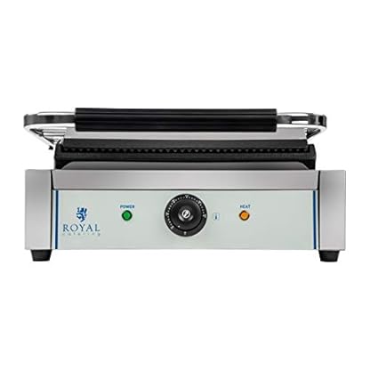 Royal Catering - RCKG-2200 - Elektro-Kontaktgrill - 2200 Watt Leistung - Grillplatte unten glatt, oben geriffelt – Bild 6