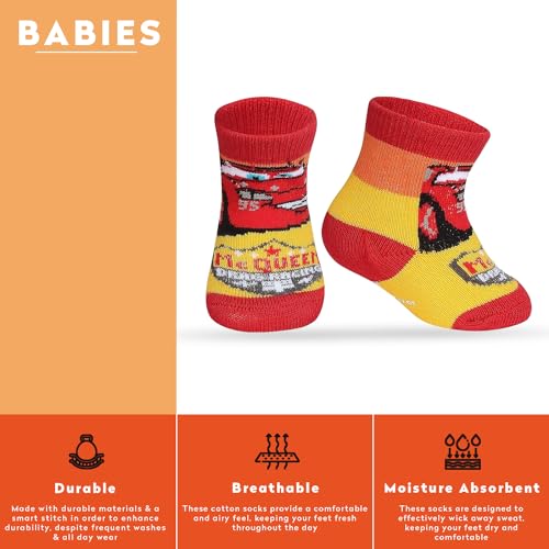Image of Supersox Regular Disney Socks for Babies, Made with Breathable, Anti Odour & Moisture Absorbent Combed Cotton with a Extra Durable Welt, Ideal For All Day Wear (Pack Of 3)