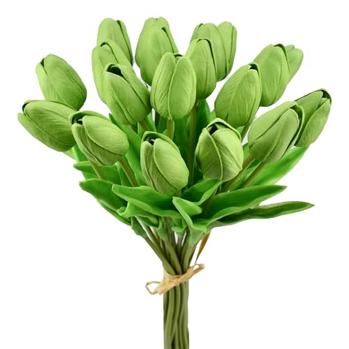 Image of Mandy's 20pcs Artificial Green Tulips