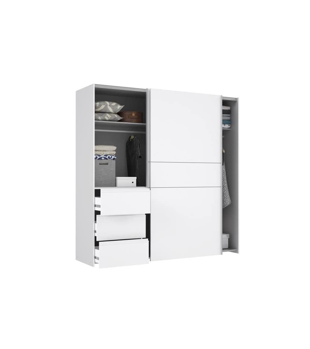 Forte Winn 2 Armario de Madera Blanco, 200,1 x 200,5 x 61,2 cm