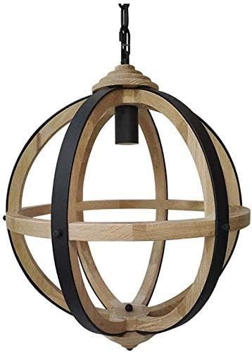 NZDY Beugel licht massief hout sferische plafondlamp | Plafondlamp geschikt voor ronde hanglampen kroonluchter E27 gloeilampen Plafondverlichting voor keuken woonkamer slaapkamer roestvrij staal houder