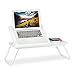 Produktbild Relaxdays Laptoptisch höhenverstellbar, klappbar, verstellbarer Betttisch für Laptop, Frühstück, HBT 44x73x34,5 cm, weiß