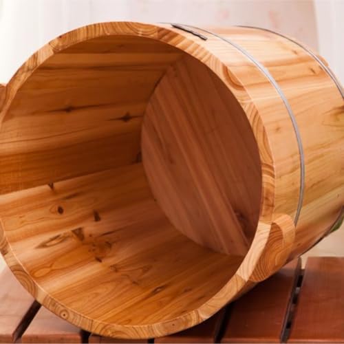 Tina de madera para spa de pies con tapa y refuerzo miniatura 6
