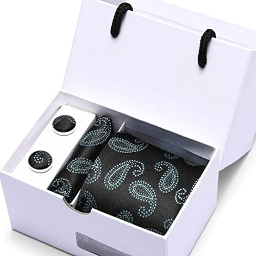Set de corbata de seda geométrica para hombre