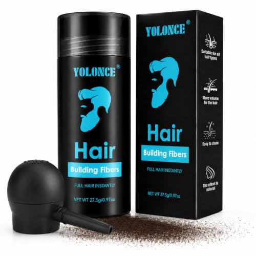 Polvo de Fibras Capilares con Aplicador, Efecto Natural, Marrón oscuro | Fibras capilares ligeras con boquilla de precisión para una aplicación fácil. Acabado natural, ideal para hombre y mujer.