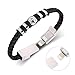 USB Charging Bracelet Data Charging Cord- Durable Braided Leather Charging Wrist Cuff USB 8.2