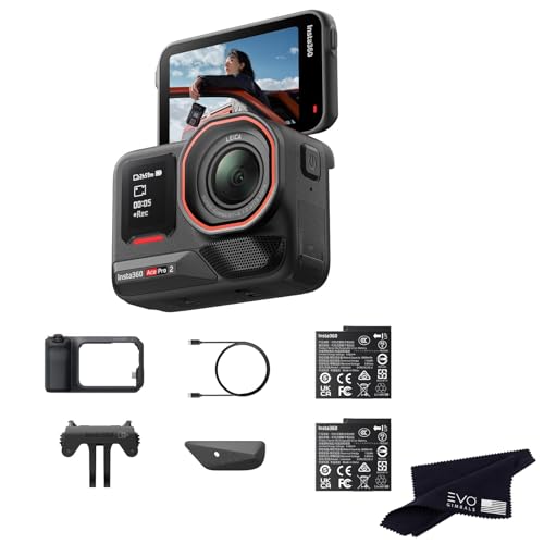 Image of Insta360 Ace Pro 2 Dual Battery Xplorer Pro Bundle - 8K Waterproof Action Camera Co-Engineered with Leica, Flagship 1 /1.3 inch Sensor, 8K30fps, 4K60fps, 2.5 inch Flip Screen, AI Noise Reduction