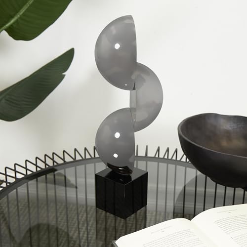 Escultura decorativa geométrica de cristal Deco 79 16.2 in alto miniatura 3