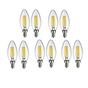 LED Bollen gloeilampen 12V 4W E14 LED lamp C35 DC12V for RV Camper Marine, Solar Power Licht en Off Grid 10-Pack