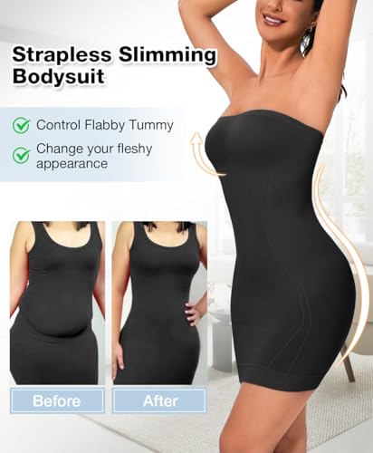 Image of Strapless Shapewear for Women Full Slip shapewear dress Tummy Control slip for women under dress