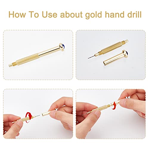 NICENEEDED 26Pcs A-Z Rhinestone Alphabet Nail Charms, Gold Letter Dangles with Nail Piercing Tool - Image 3
