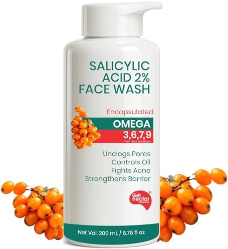 Korean Glow Essence 2% Salicylic Acid Face Wash for Oily & Acne-Prone Skin | Encapsulated | Omega 3,6,7,9 | Unclogs Pores, Controls Oil, Fights Acne, Soothes Redness 200ml