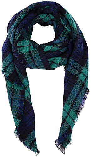 Boolavard Écharpe Plaid Cachemire Feel Classic Soft Hiver Luxueux Pour Hommes Femmes (Vert)