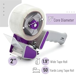 Mr. Pen- Tape Dispenser Gun, 2-Inch, 2 Pack with 2 Rolls, Purple Heavy Duty Tape Gun for Packing Boxes, Moving