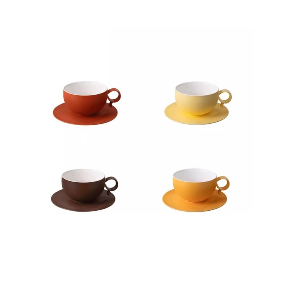 Kubki Czerwony ceramiczny kubek do kawy 9,4 uncji, herbaty i gorącej czekolady domu do Latte, Gorącej Herbaty, Mleka(Brown)