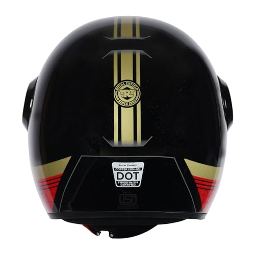 Image of ROYAL ENFIELD Copter Live to Ride Open FACE Helmet Black & Gold L