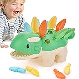 [ RECONOCIMIENTO DE COLOR Y NÚMERO ] Las púas en la espalda del dinosaurio están coloreadas individualmente, lo que permite a los niños comprender el concepto de colores. El número impreso en la parte posterior ayuda a los bebés a contar.