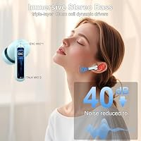 Bluetooth Kopfhörer, Kopfhörer Kabellos Bluetooth 5.4, 56 Std Spielzeit In Ear Kopfhörer mit 6 ENC Noise Cancelling Mics, Ohrhörer mit LED-Anzeige, IP7 Wasserdicht Kabellose Kopfhörer HiFi Stereo – Ansicht 6