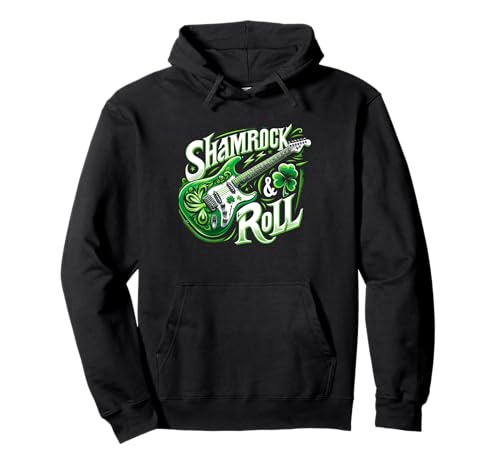 Shamrock n Roll Guitare Guitare Rocker St Patrick Day Sweat à Capuche