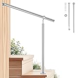 CO-Z Stainless Steel Handrail, 80x90 cm Interior Exterior Handrail for 1-2 Steps, Hand Support Railing for The Elderly & Others, Outdoor Indoor Bannister Rail with Wall Fittings and Metal Plugs